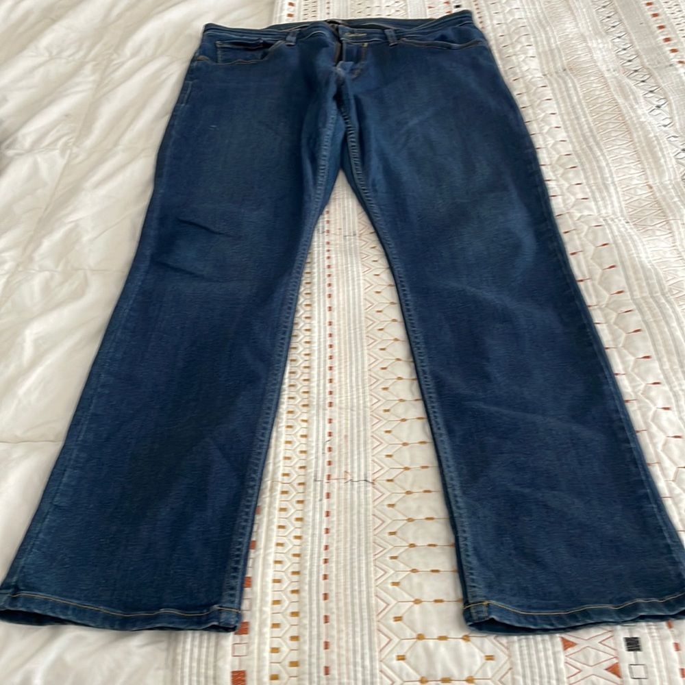 PAIGE Women's Straight Leg Jeans in Dark Wash Blue